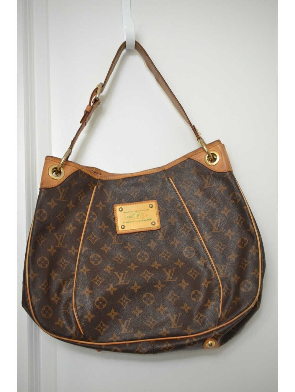 Louis Vuitton Galliera PM Monogram Canvas Shoulder Bag Brown Vachetta